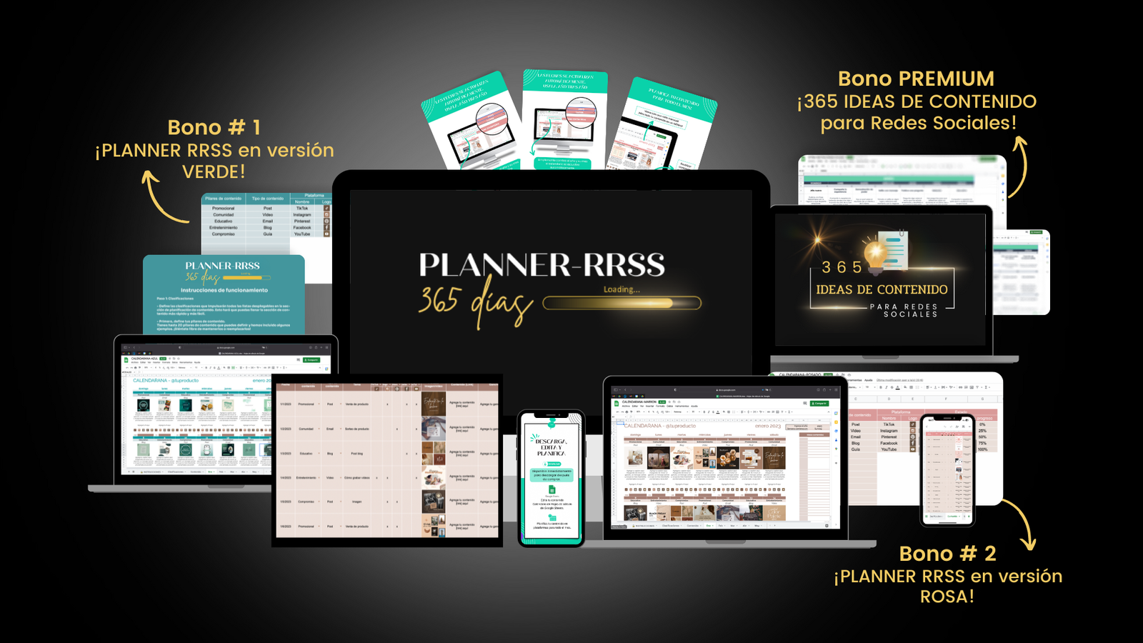 PLANNER RRSS + 365 IDEAS DE CONTENIDO